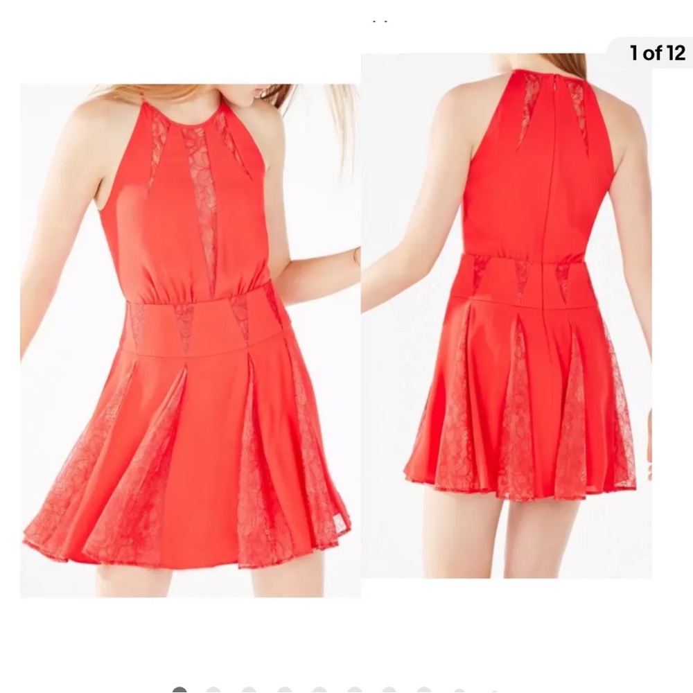 BCBG MaxAzria Lipstick red Lace Dress